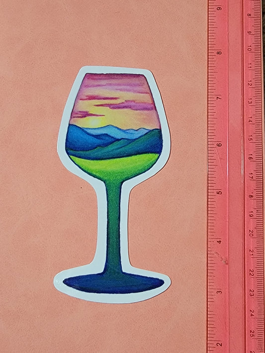 Scenic Wine Glass Sticker
